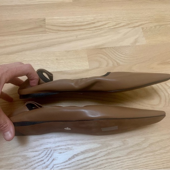 NIB PROENZA SCHOULER Kristie Ballet Flat Brown Square Toe Minimalist Neutral 41 - Picture 5 of 16